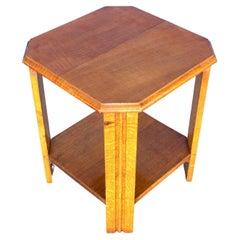 Antique English Art Deco Oak Two-Tier Side Table, Heal & Son, London