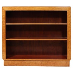 English Art Deco Open Bookcase in Birds Eye Maple