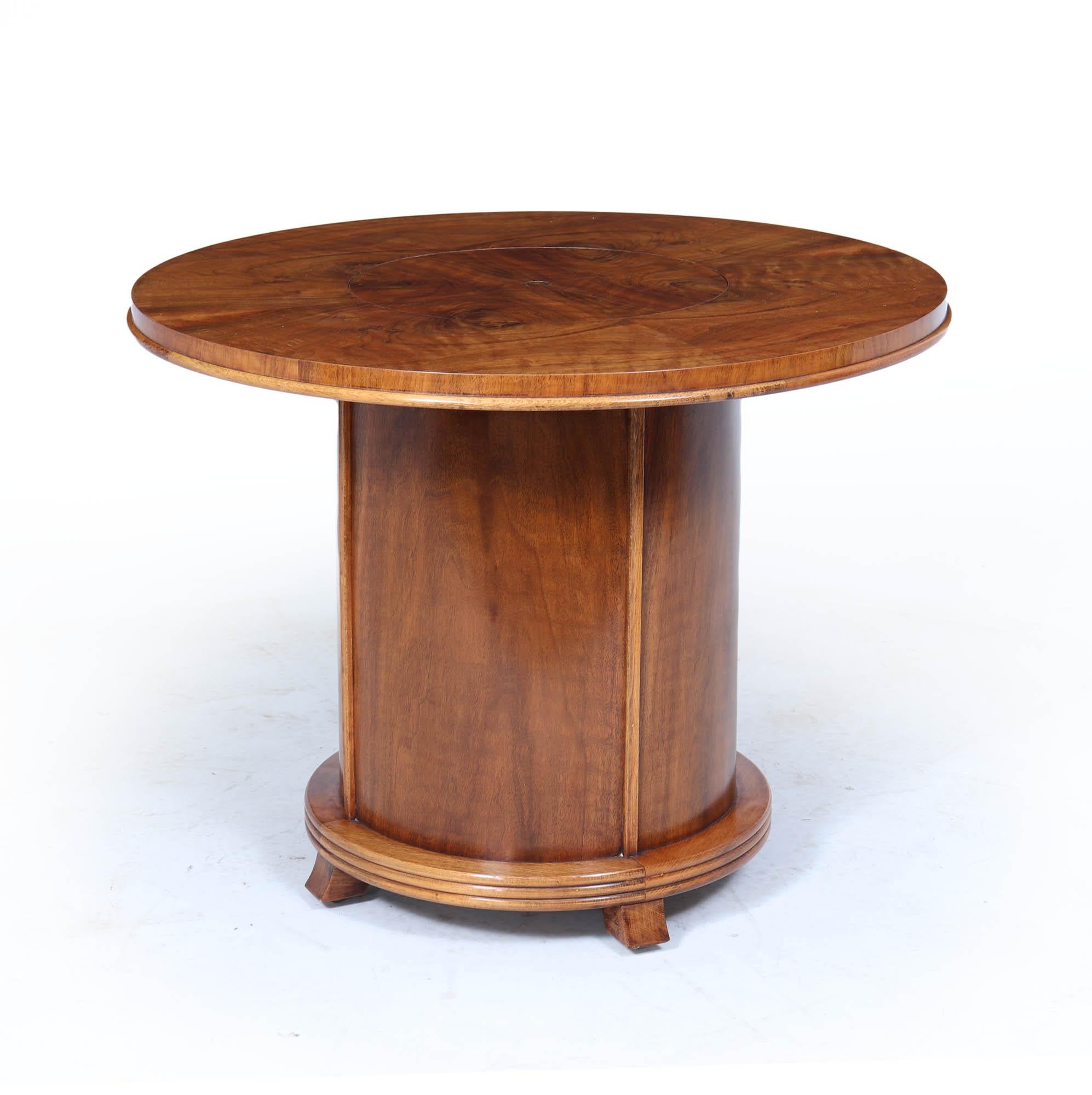 British English Art Deco Pop-Up Cocktail Table in Walnut, 1930s For Sale