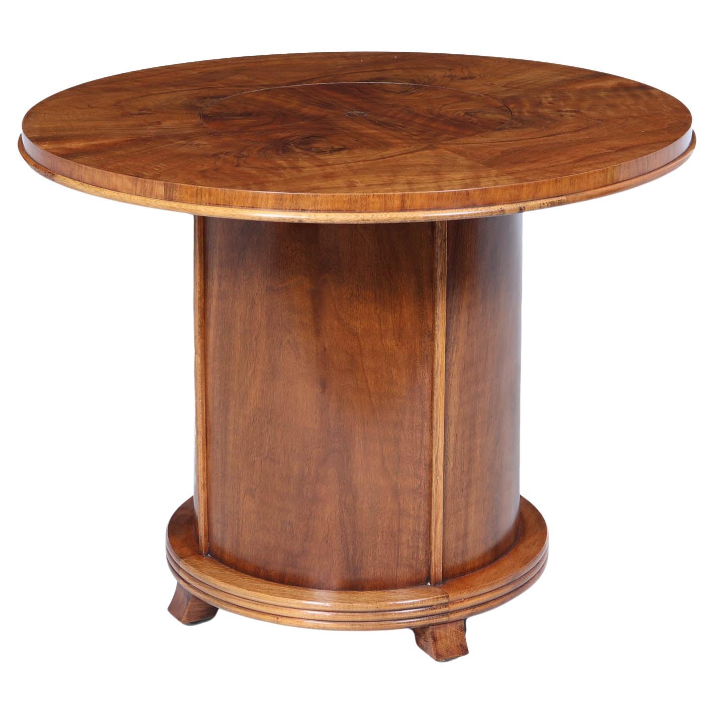 English Art Deco Pop-Up Cocktail Table in Walnut, 1930s For Sale