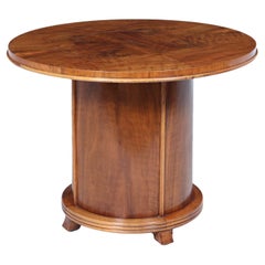 English Art Deco Pop-Up Cocktail Table in Walnut, 1930s