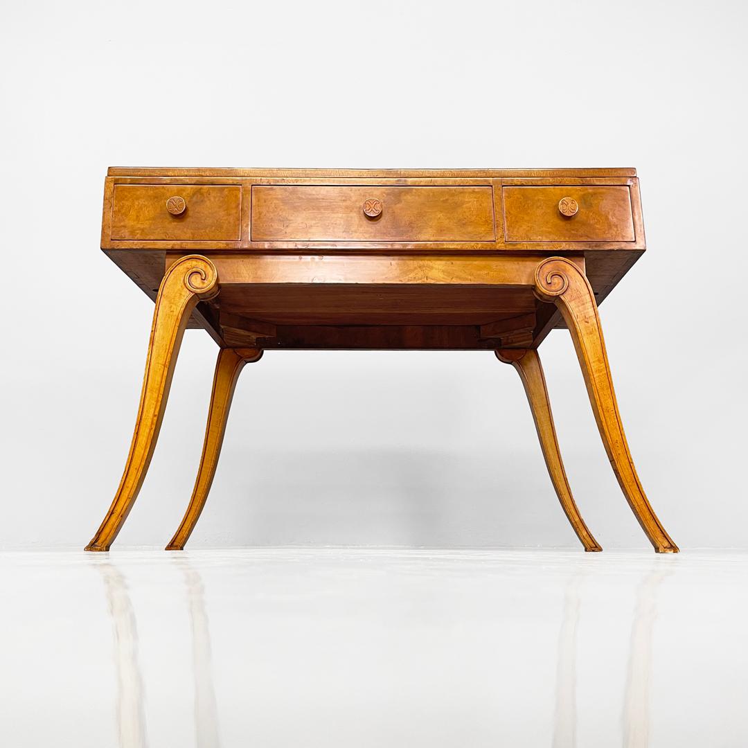 English Art Deco rectangular walnut desk for Hille of London, 1920s in vendita 4