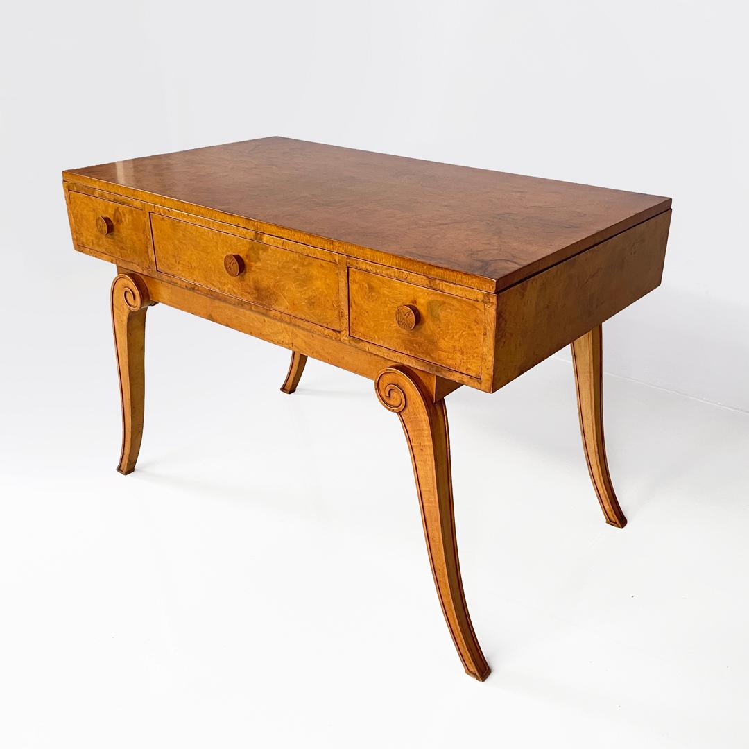 English Art Deco rectangular walnut desk for Hille of London, 1920s in vendita 5