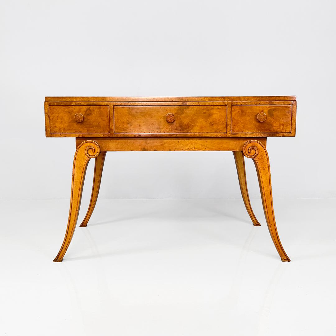 Art Déco English Art Deco rectangular walnut desk for Hille of London, 1920s in vendita