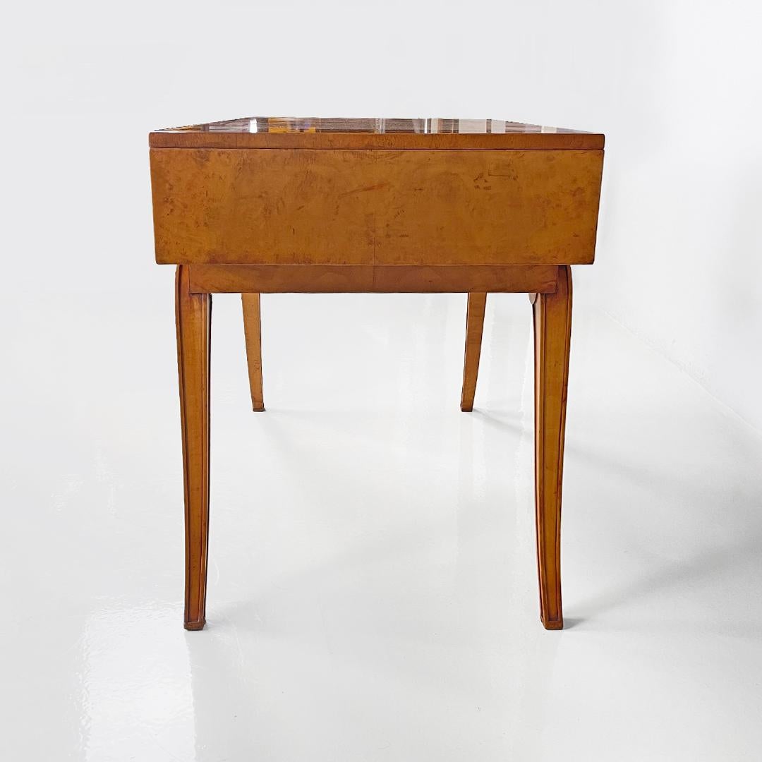 Italian English Art Deco rectangular walnut desk for Hille of London, 1920s in vendita