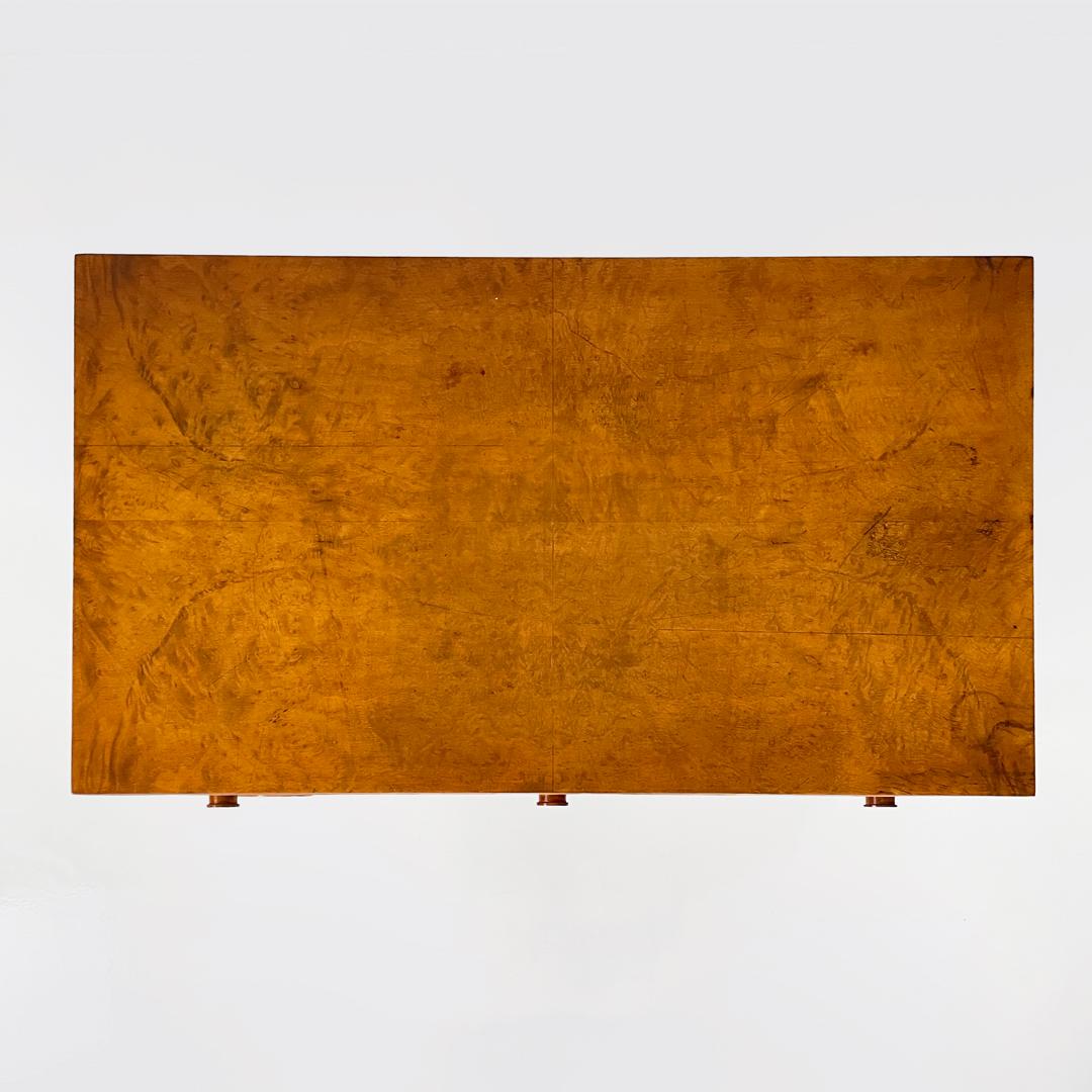 Legno English Art Deco rectangular walnut desk for Hille of London, 1920s in vendita