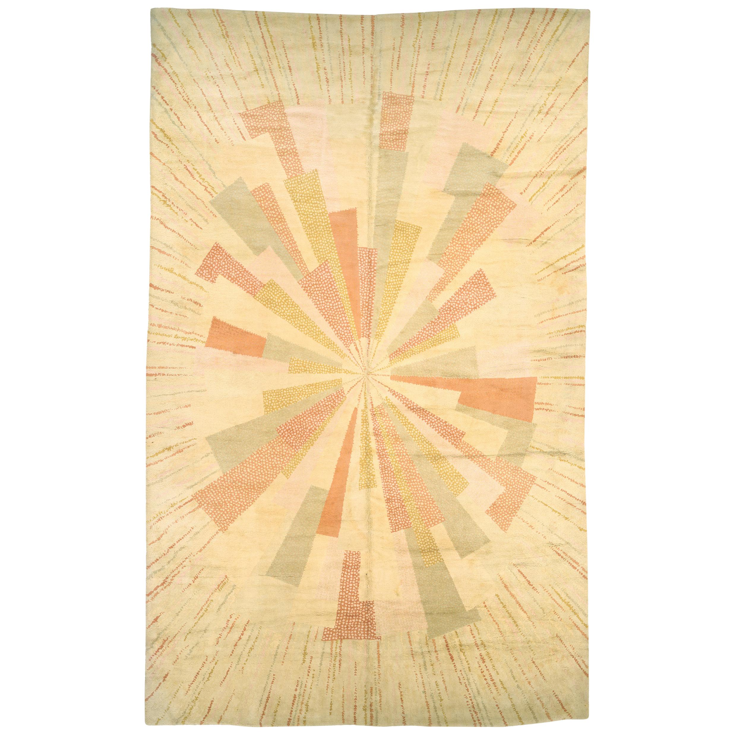 Englischer Art-déco-Teppich aus der Mitte des 20. Jahrhunderts