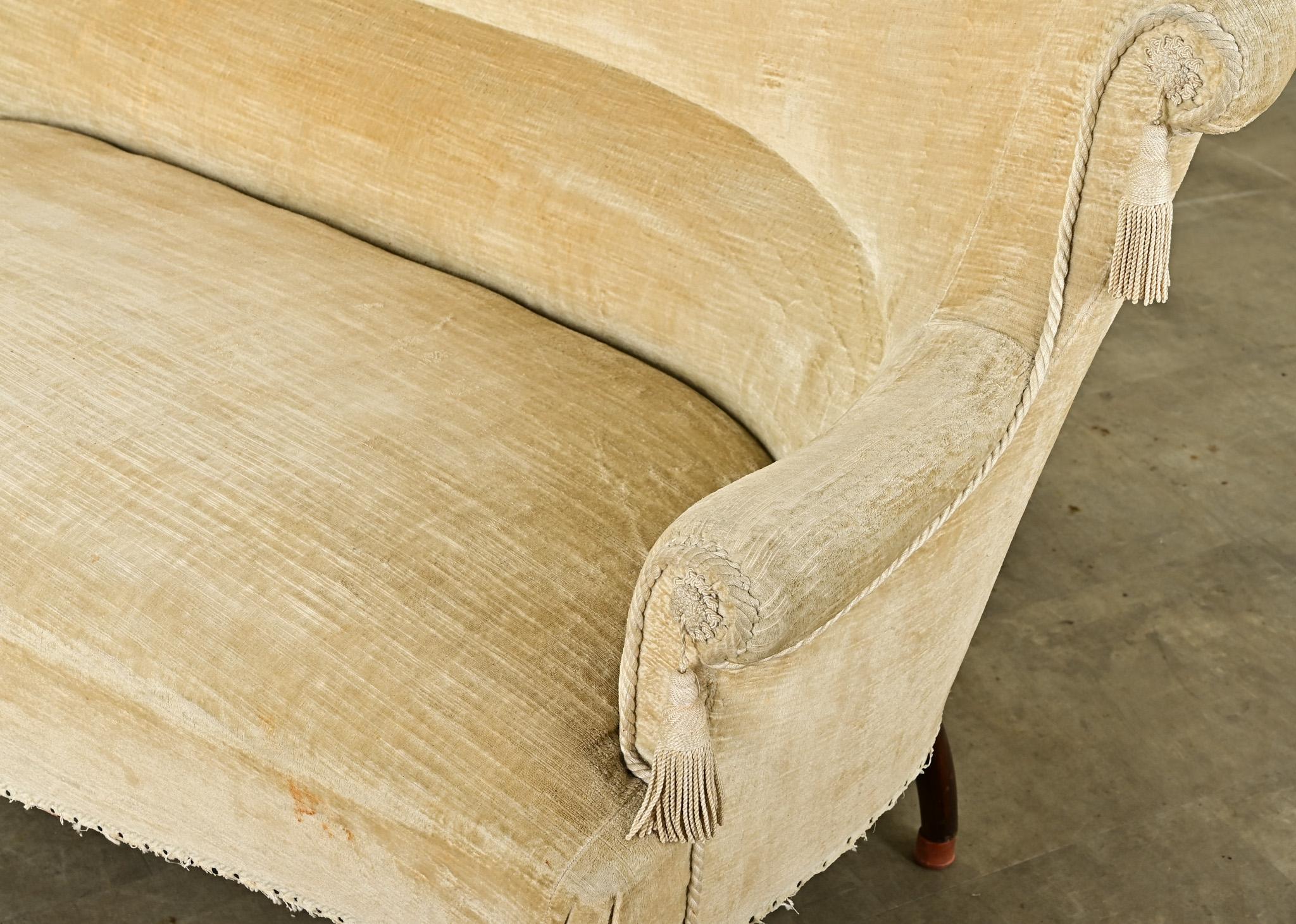 English Art Deco Settee with Tassels For Sale 9