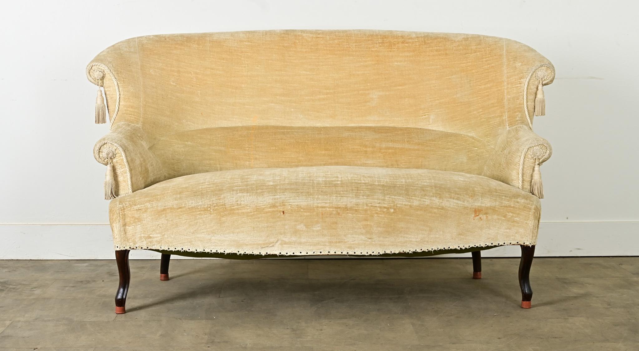 Other English Art Deco Settee with Tassels For Sale