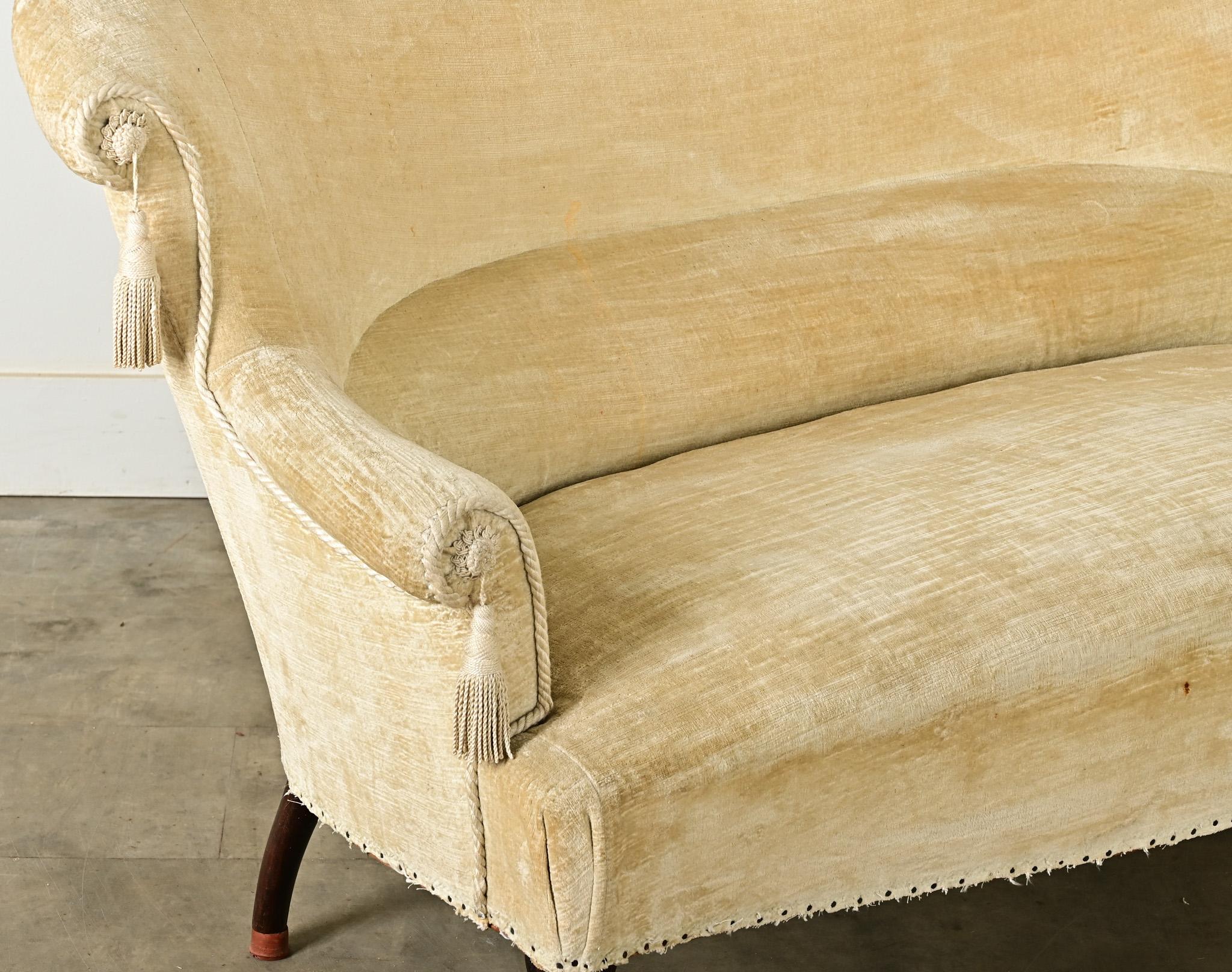 English Art Deco Settee with Tassels For Sale 2