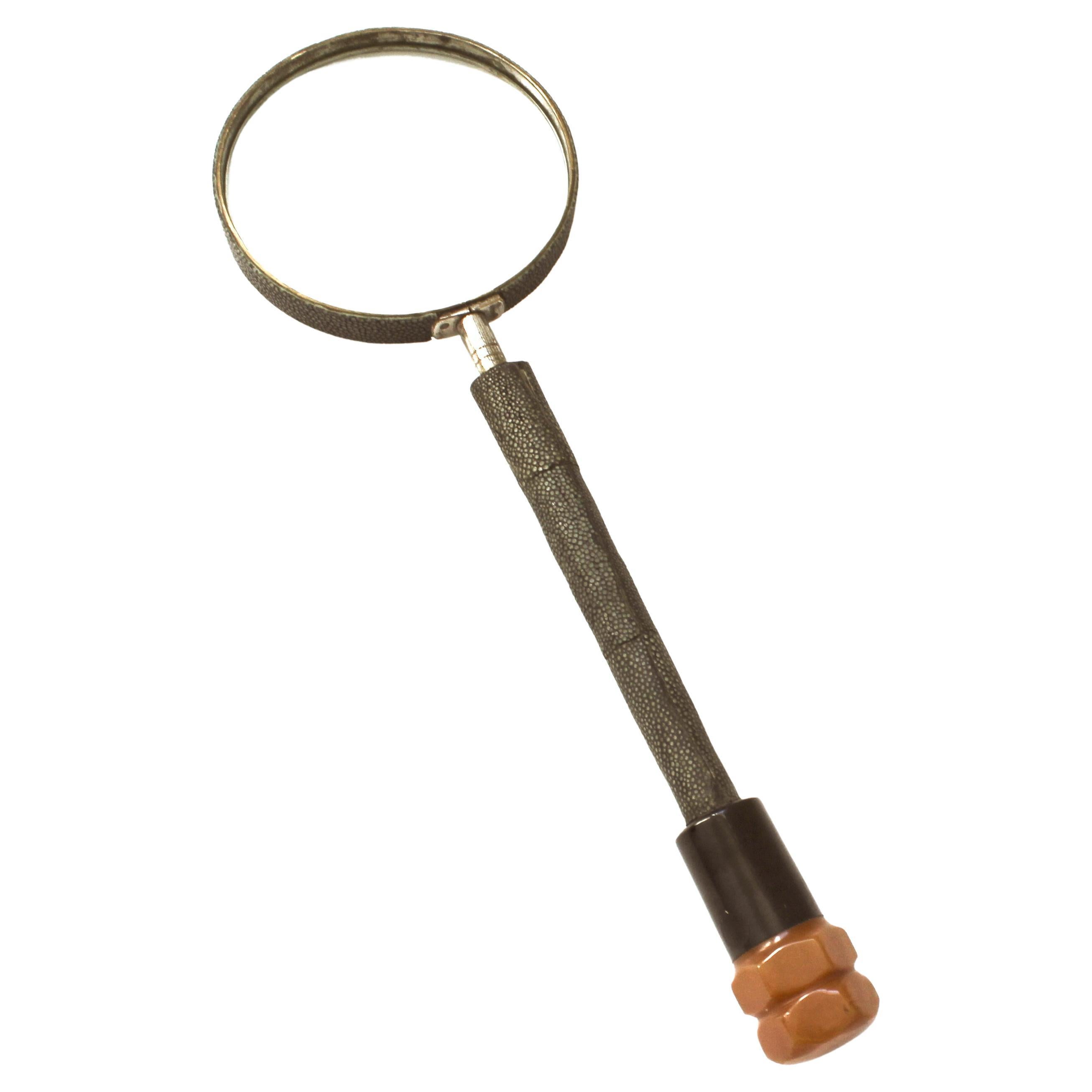 English Art Deco Shagreen Magnifying Glass