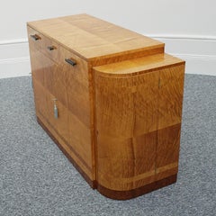 Englisches Art-Déco-Sideboard aus satinierter Birke, um 1935