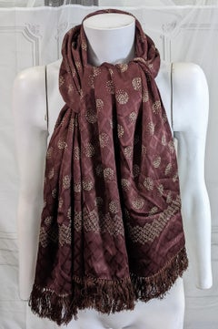 English Art Deco Silk Print Muffler