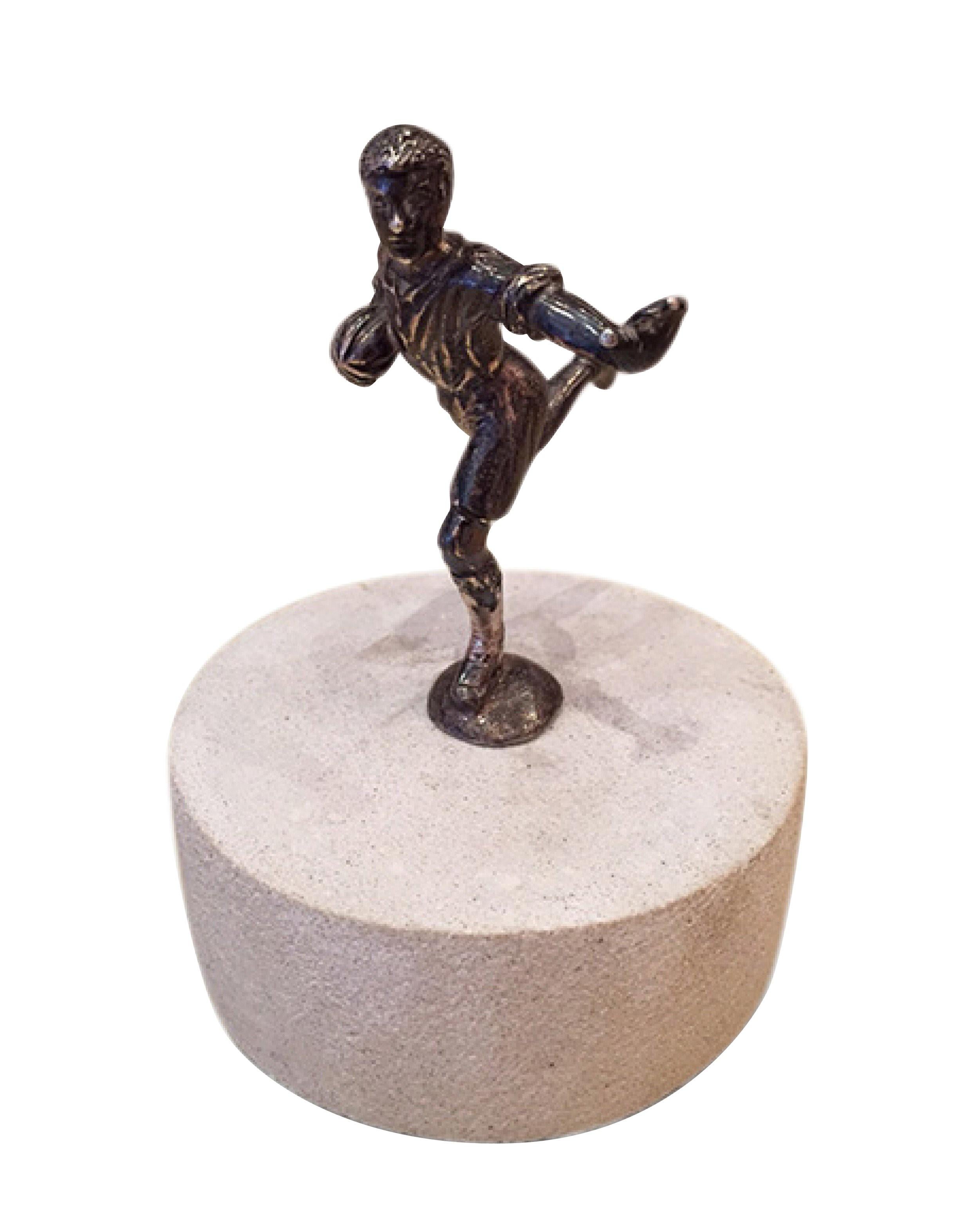British English Art Deco Silver Football Player For Sale