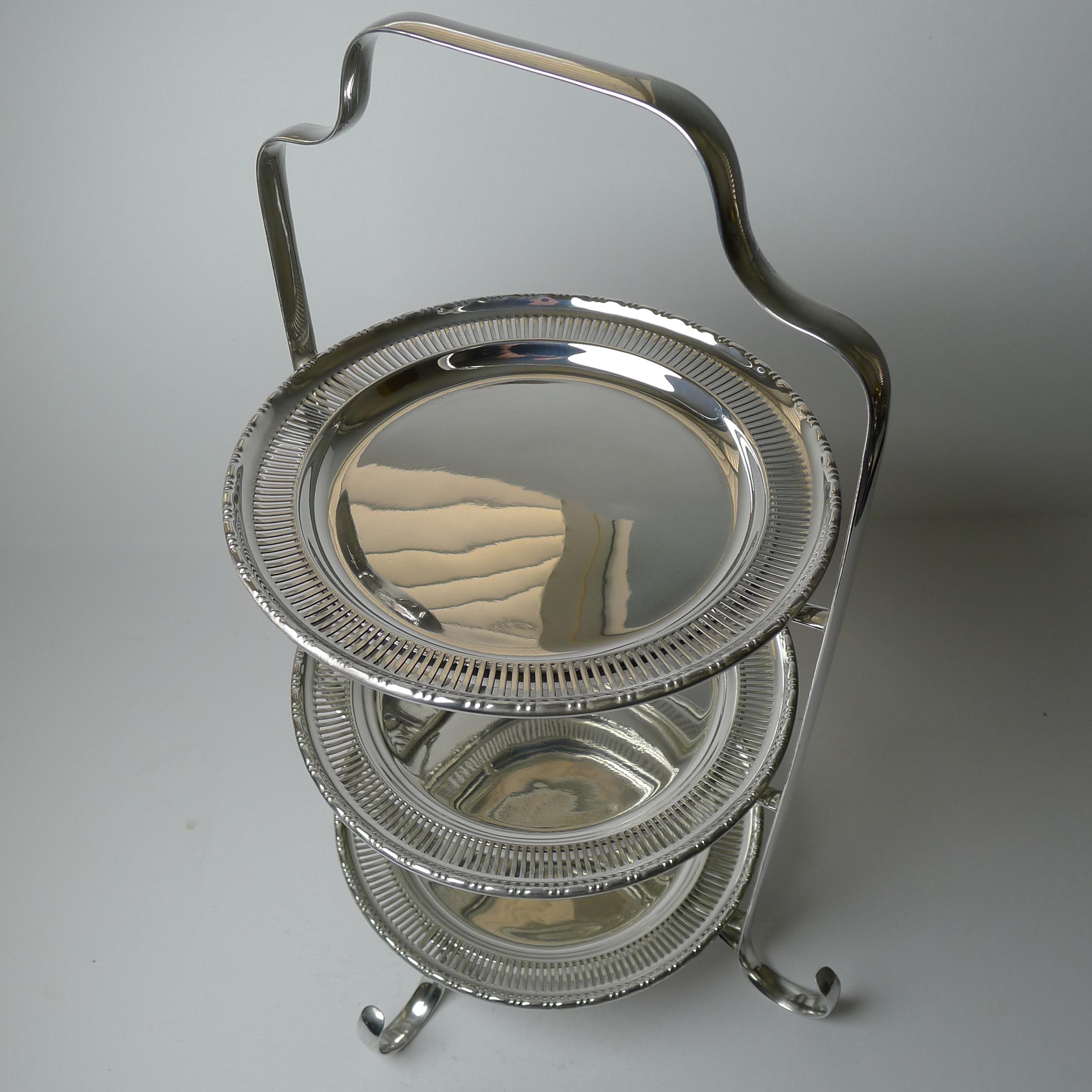 English Art Deco Silver Plated Cake Stand c.1930 2