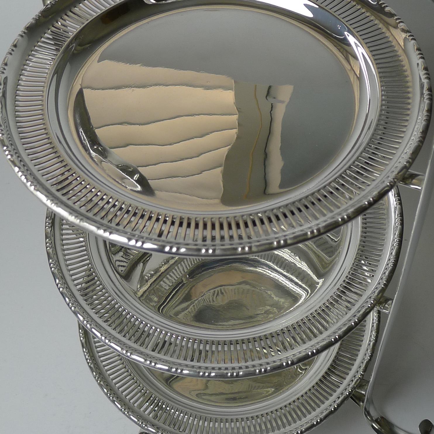 English Art Deco Silver Plated Cake Stand c.1930 3