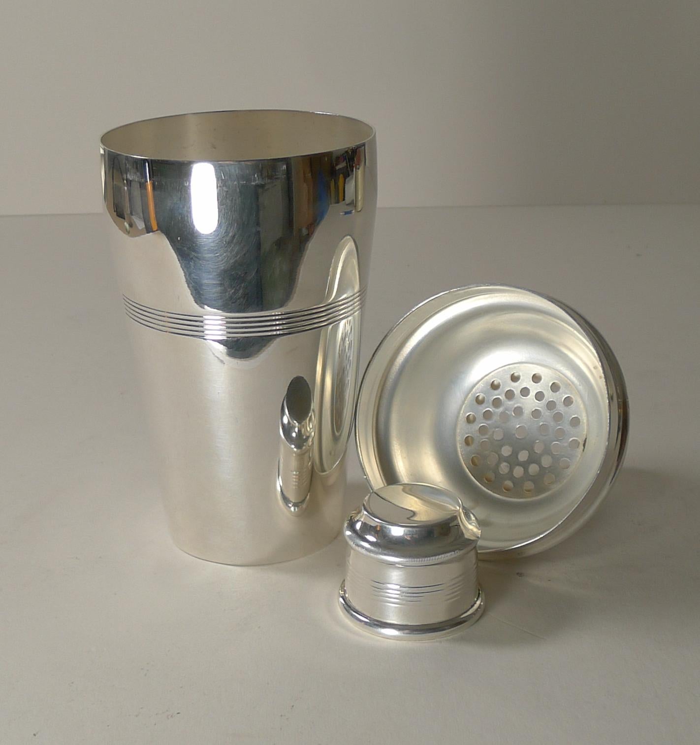 English Art Deco Silver Plated Cocktail Shaker by Elkington 6