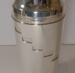 English Art Deco Silver Plated Novelty Recipe Cocktail Shaker, c.1930