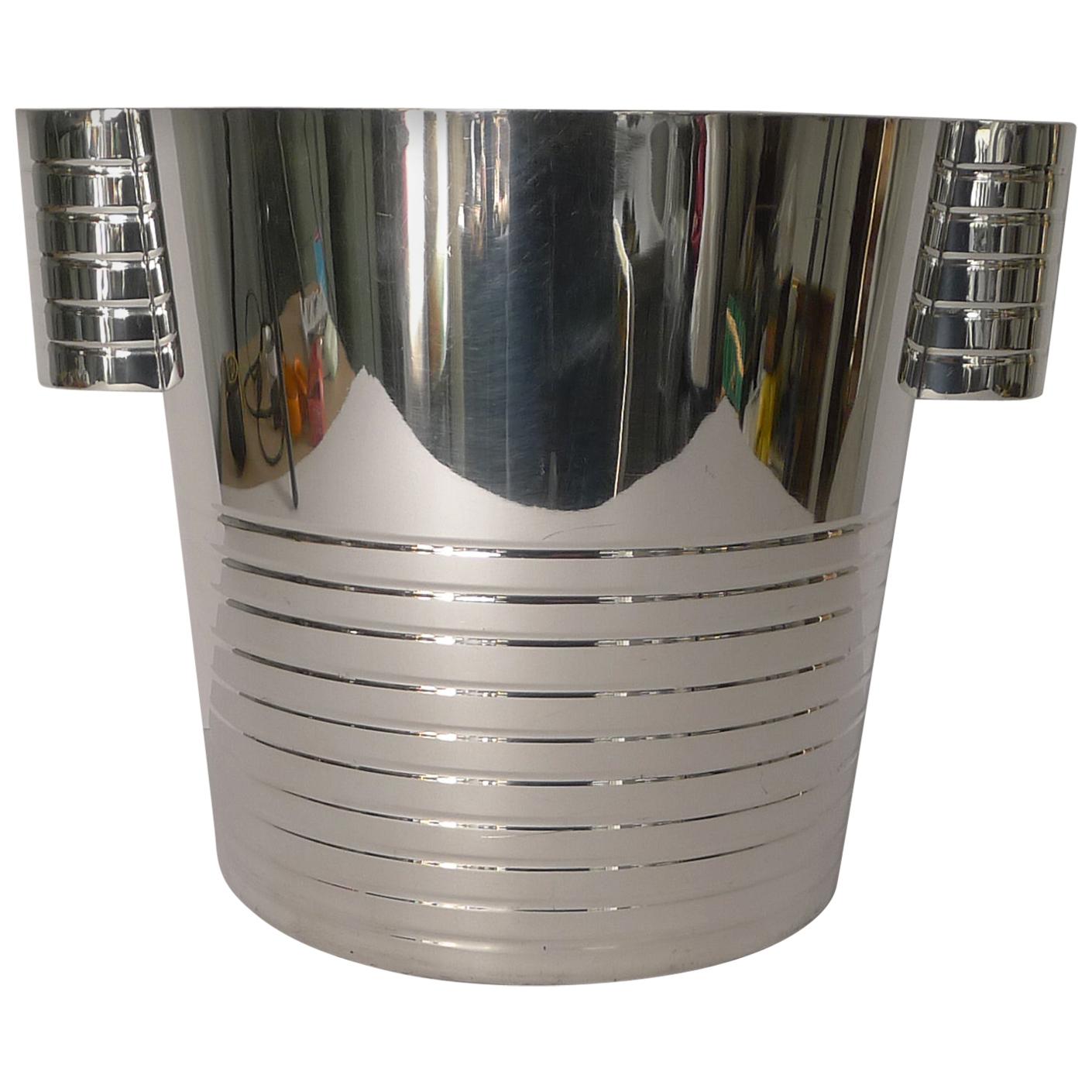 English Art Deco Silver Plated Wine Cooler or Champagne Bucket, circa 1930