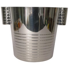 Vintage English Art Deco Silver Plated Wine Cooler or Champagne Bucket, circa 1930