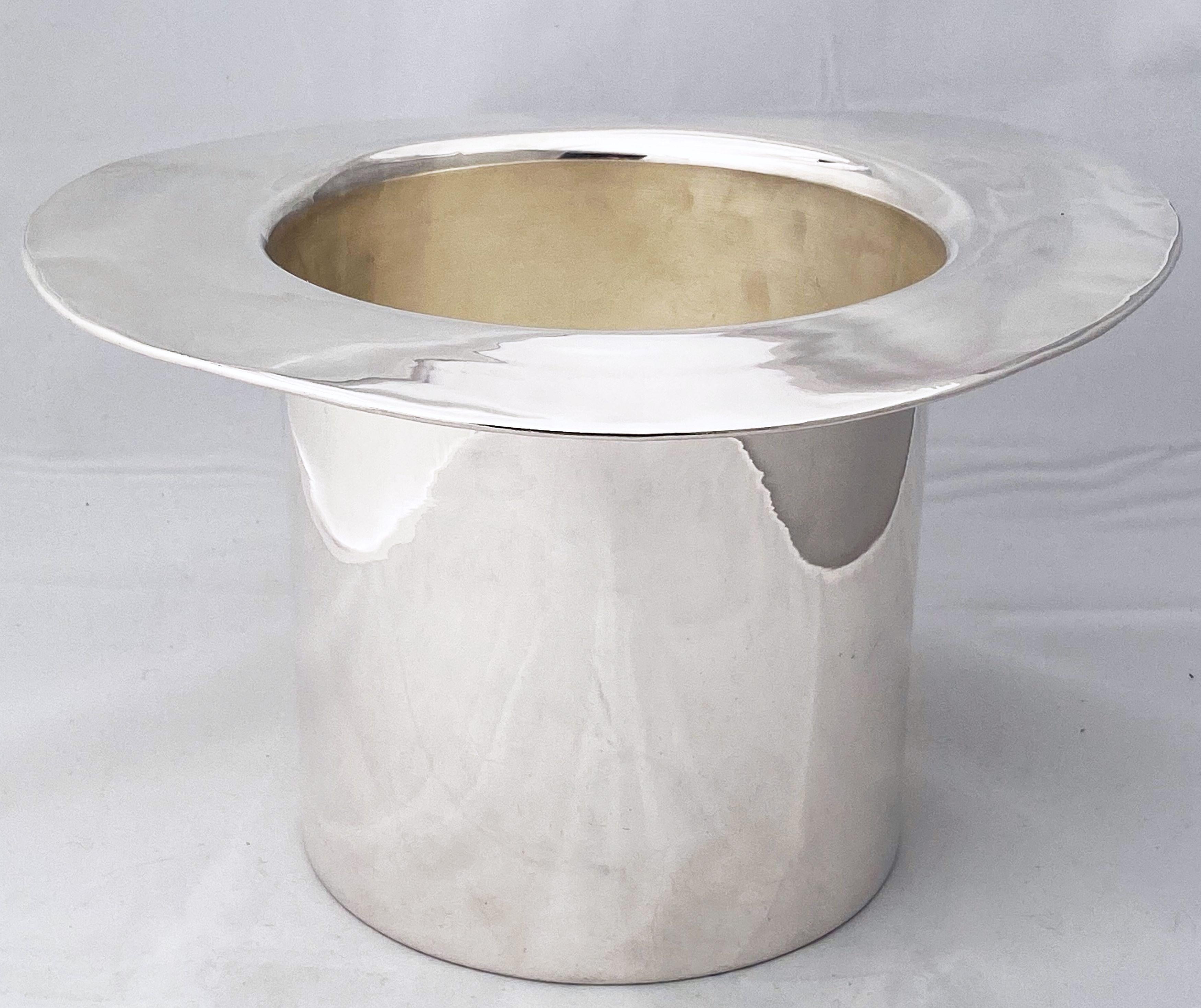 English Art Deco Silver Top Hat Champagne Bucket or Cooler by Mappin and Webb 4