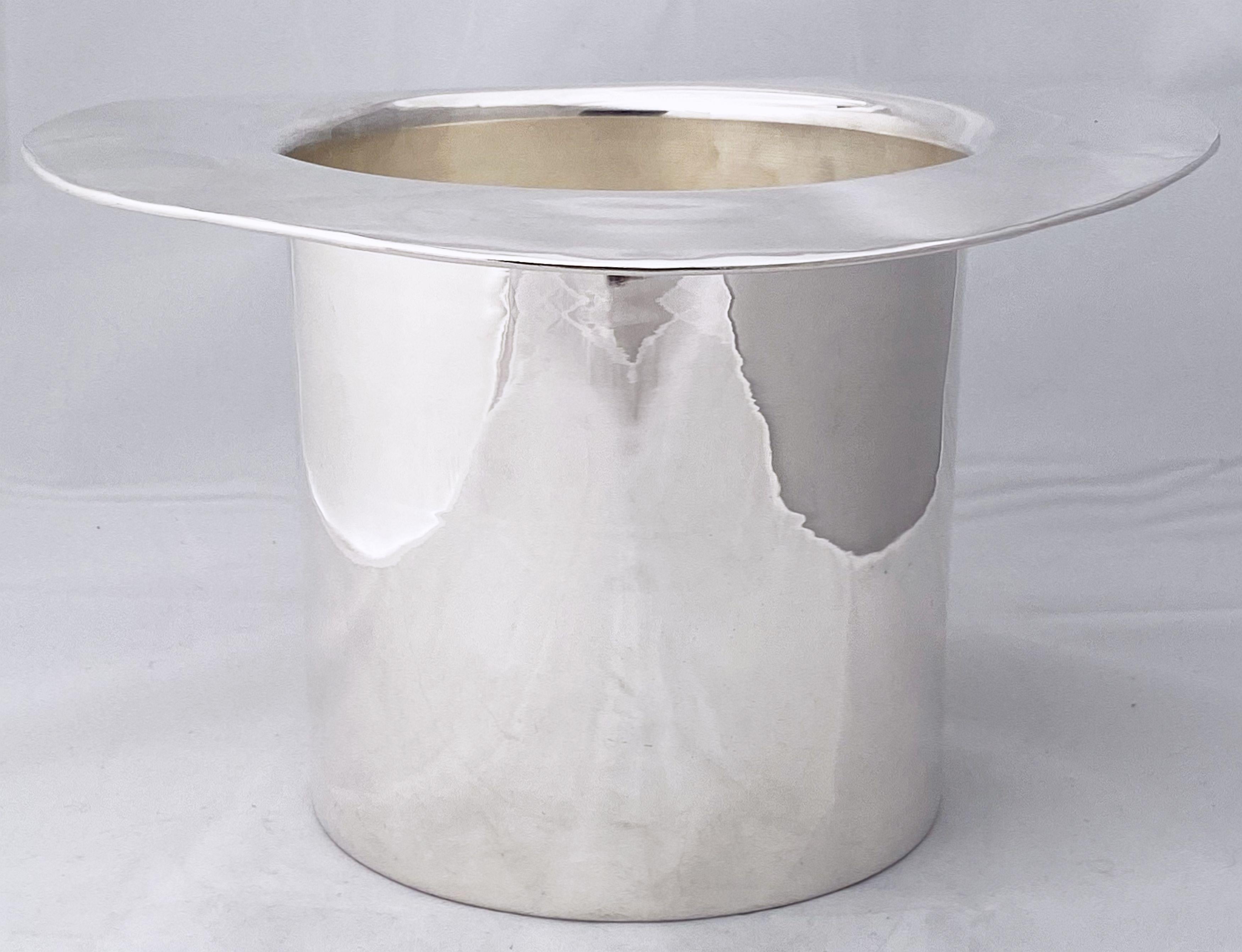 English Art Deco Silver Top Hat Champagne Bucket or Cooler by Mappin and Webb 5