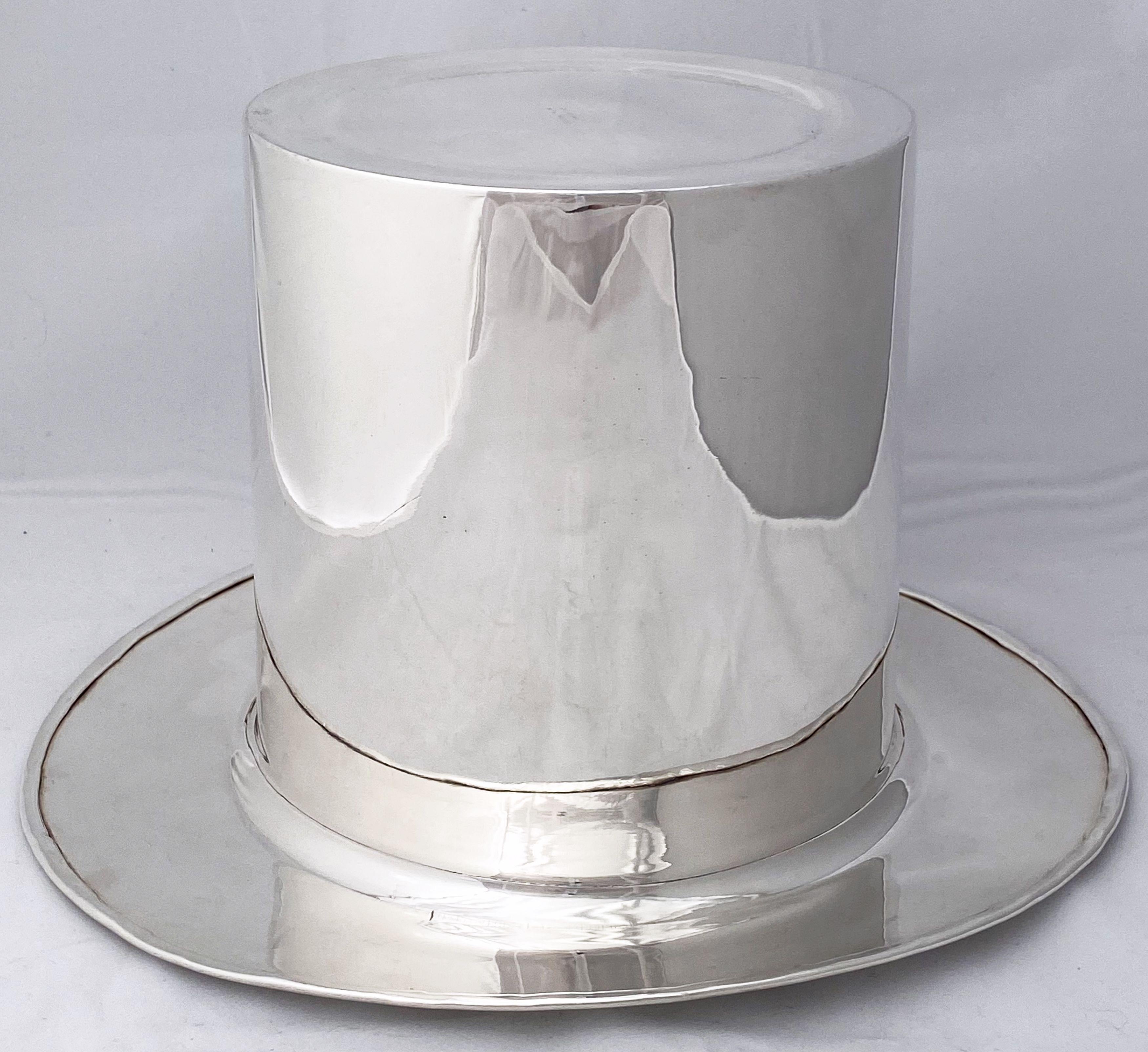 English Art Deco Silver Top Hat Champagne Bucket or Cooler by Mappin and Webb 8