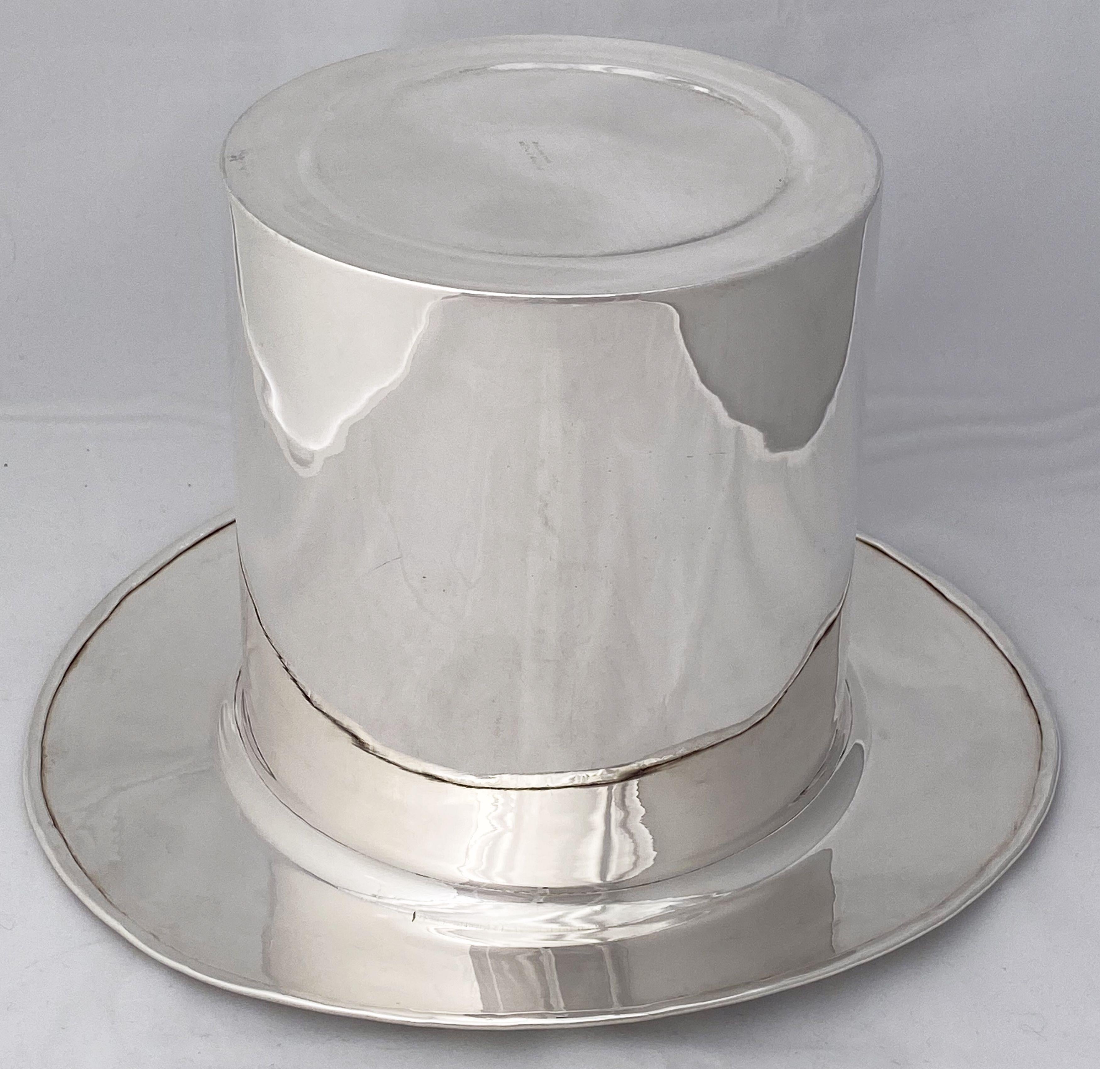 English Art Deco Silver Top Hat Champagne Bucket or Cooler by Mappin and Webb 9