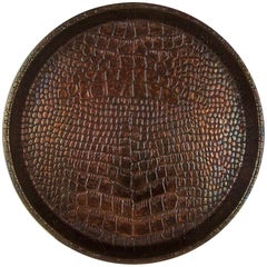 Englisches Art-Deco-Schlangenhaut-Kupfer-Serviertablett von Joseph Sankey & Söhne