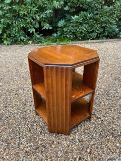 English Art Deco Solid Oak Octagonal Book / Coffee Table