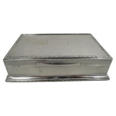 English Art Deco Sterling Silver Box by Mappin & Webb