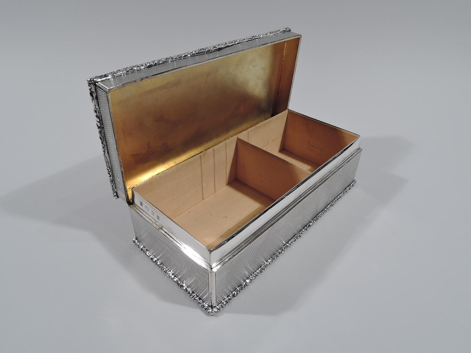 English Art Deco Sterling Silver Box by Richard Comyns  2