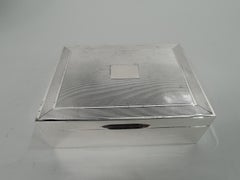 Boîte anglaise Art Déco en argent sterling