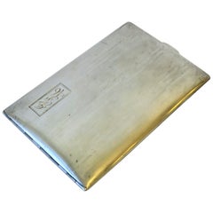 English Art Deco Sterling Silver Cigarette Holder Case