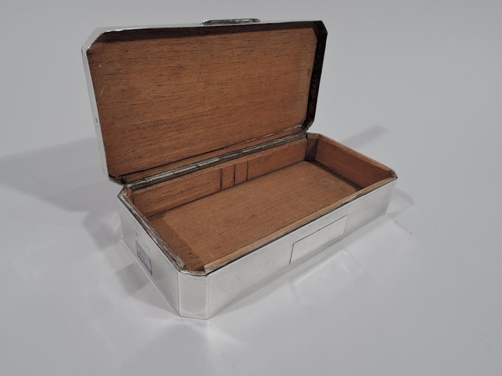 Mid-20th Century English Art Deco Sterling Silver Desk Box