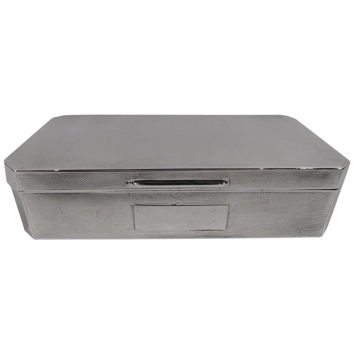 English Art Deco Sterling Silver Desk Box