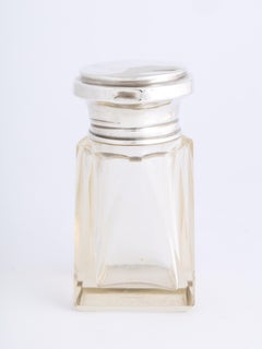 English Art Deco Sterling Silver-Topped Scent Bottle by Charles May
