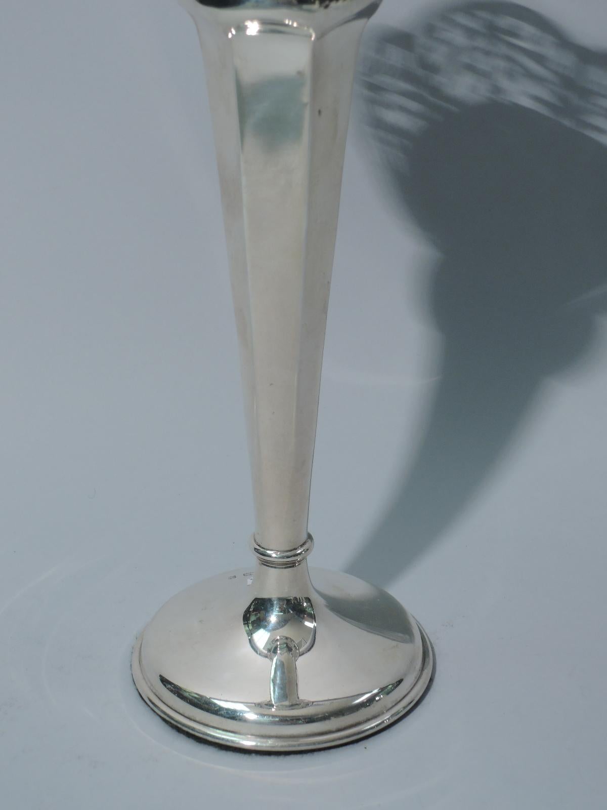 Early 20th Century English Art Deco Sterling Silver Vase For Sale
