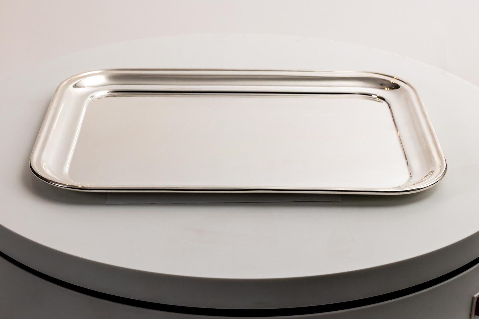 English Art Deco Style Silver Plated Serving Tray 1