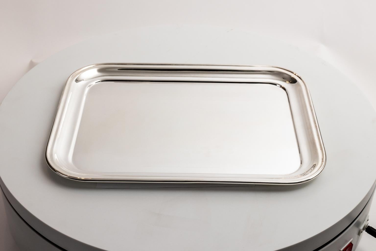 English Art Deco Style Silver Plated Serving Tray 4