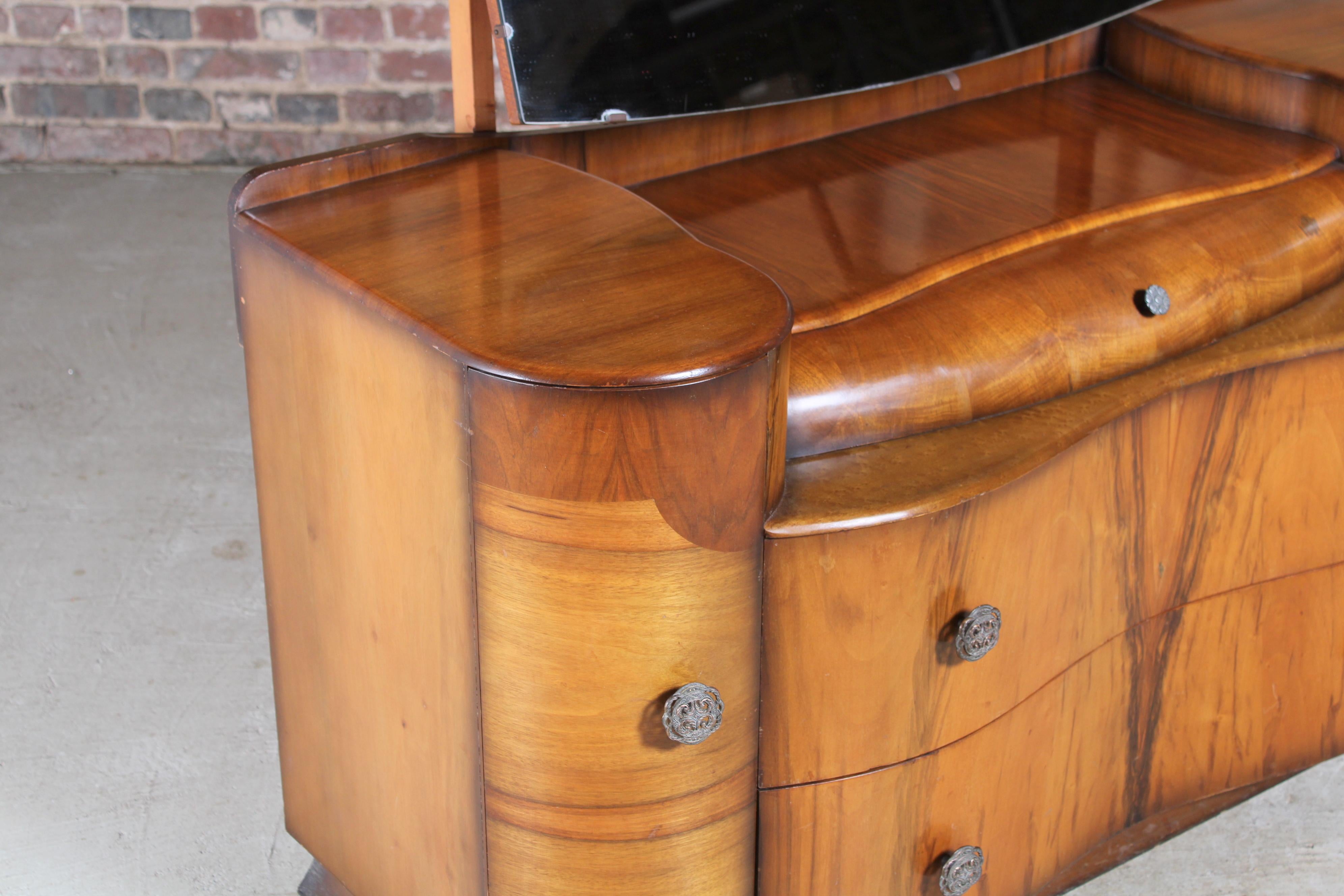 art deco dresser with mirror