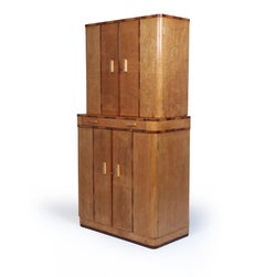 English Art Deco Sycamore Cocktail Cabinet by Epstein, c.1930s
