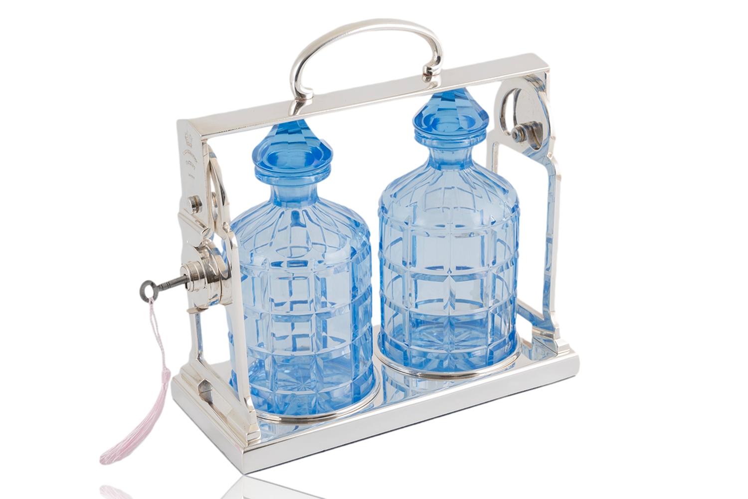 English Art Deco Twin Bottle Tantalus by George Betjemann For Sale 5