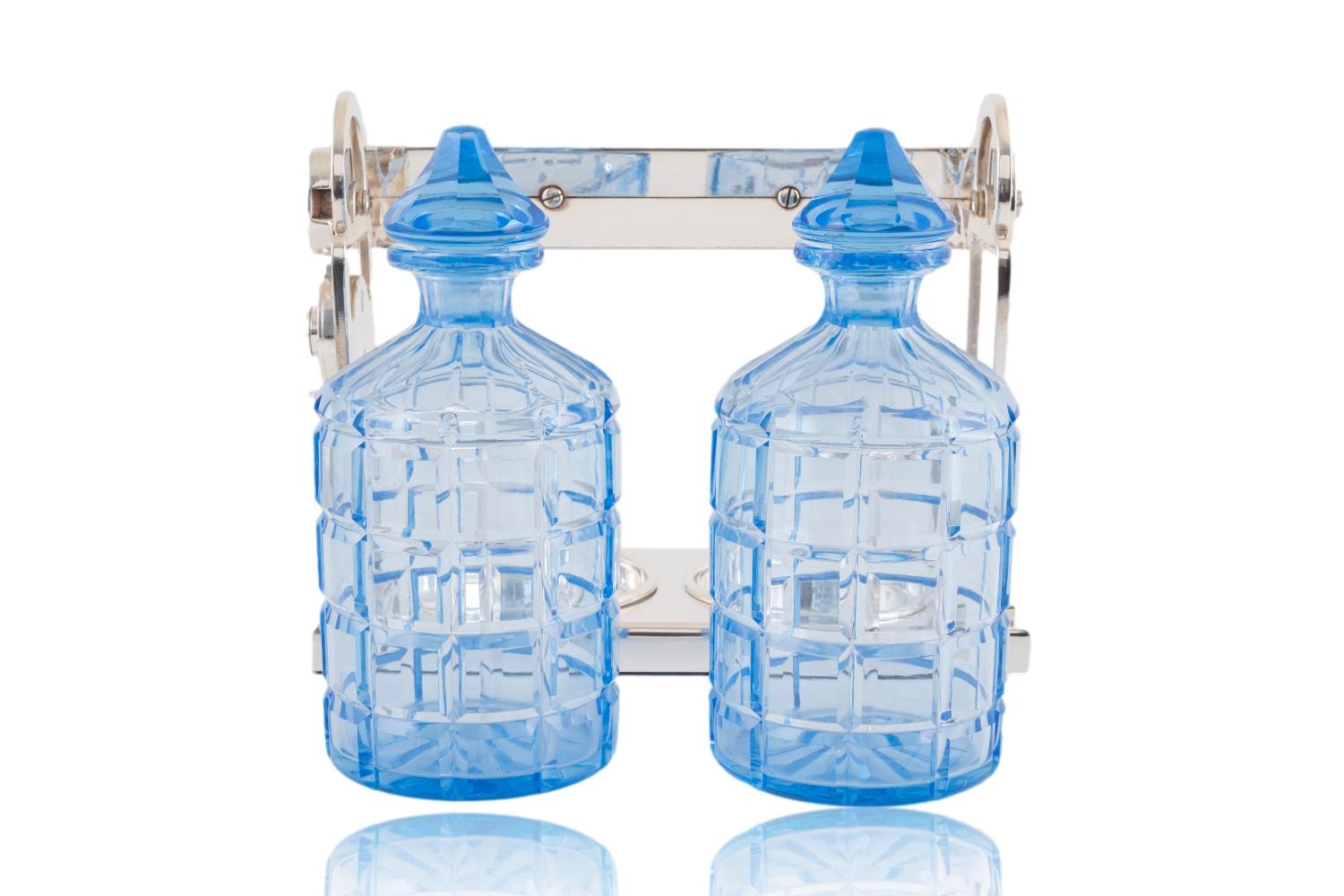 20th Century English Art Deco Twin Bottle Tantalus by George Betjemann For Sale