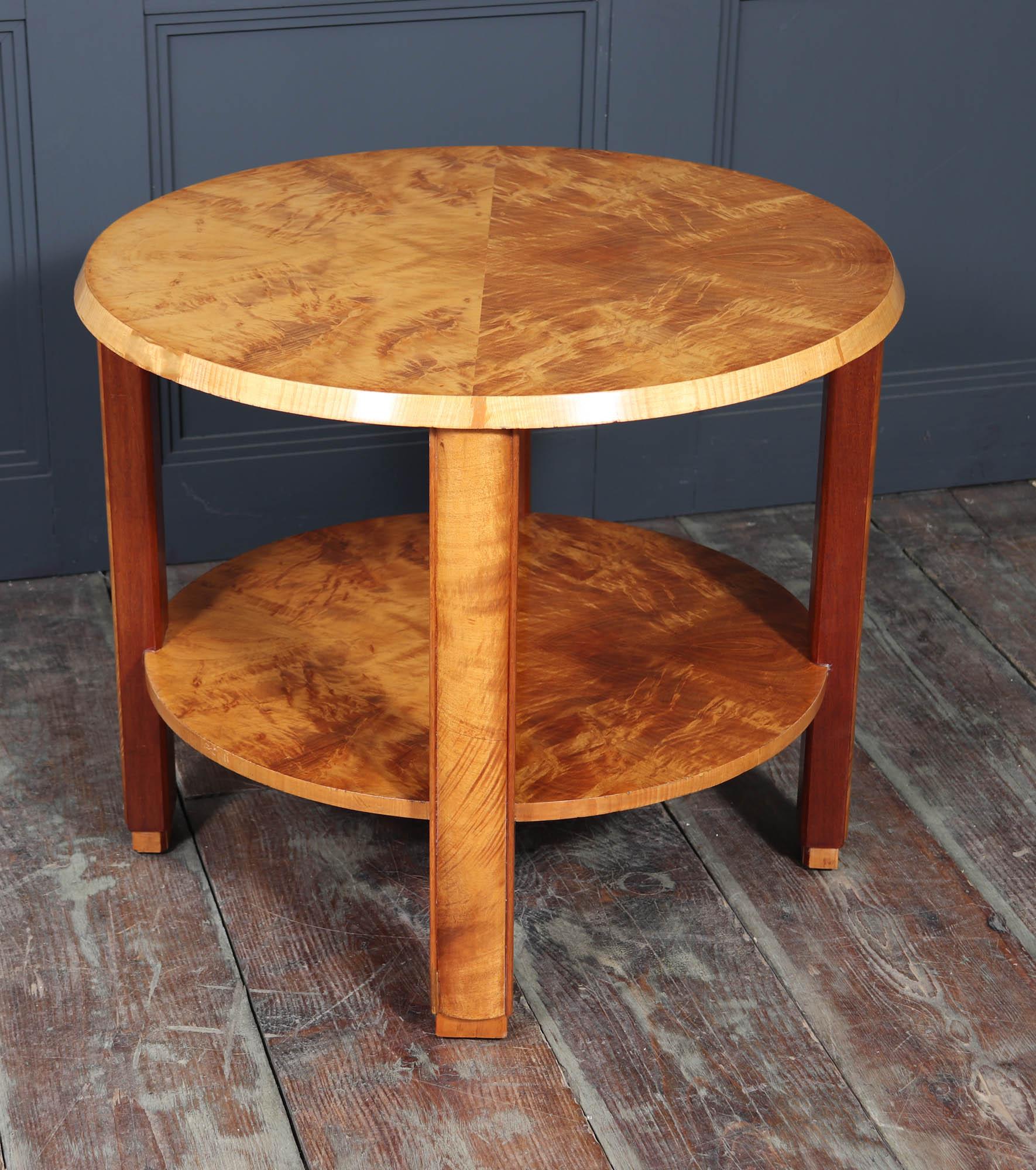 English Art Deco two tier Coffee Table in Maple 6