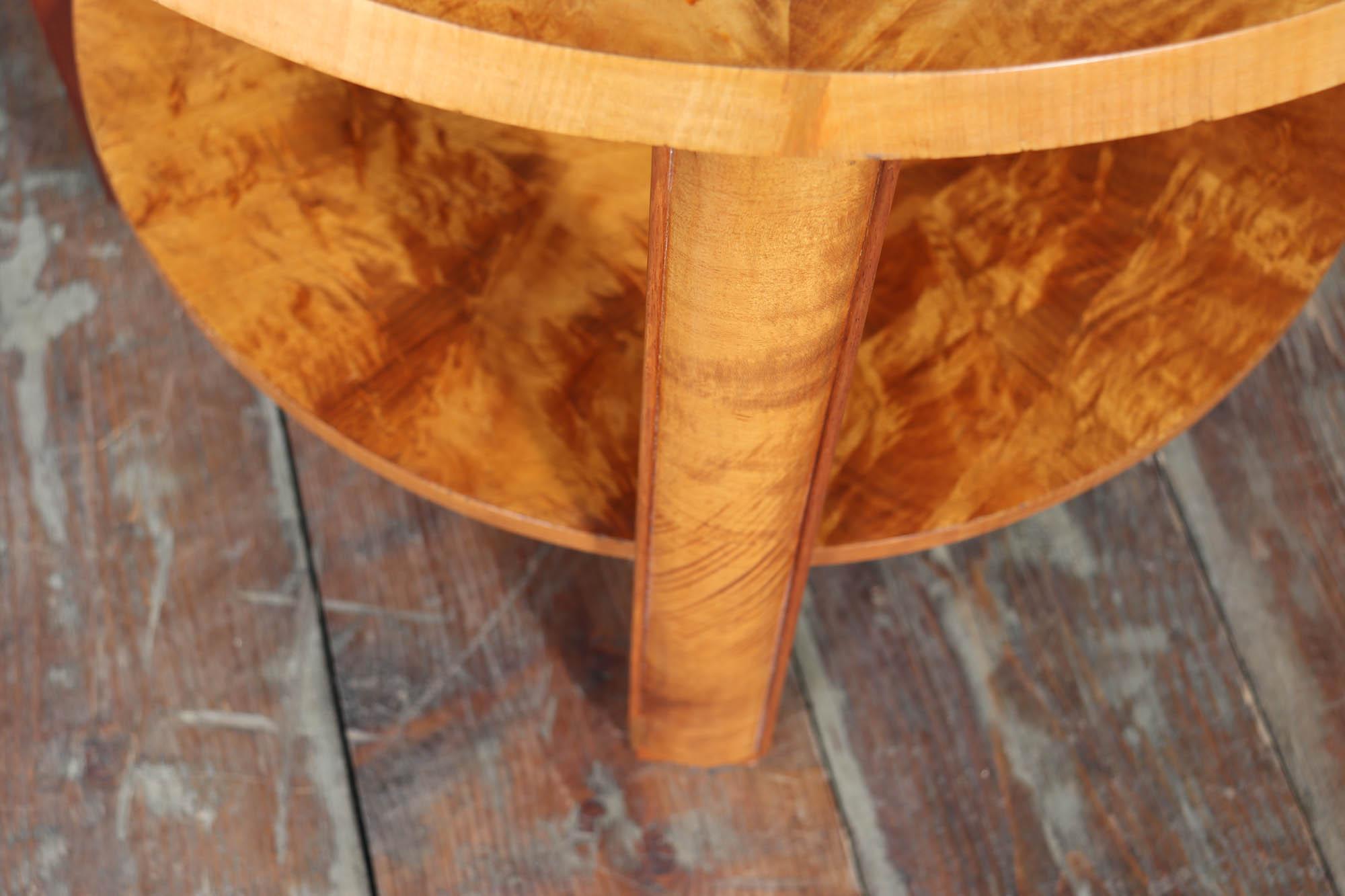 English Art Deco two tier Coffee Table in Maple 7