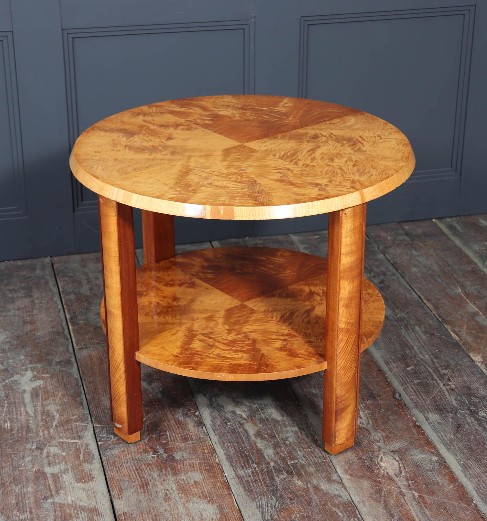 English Art Deco two tier Coffee Table in Maple 8
