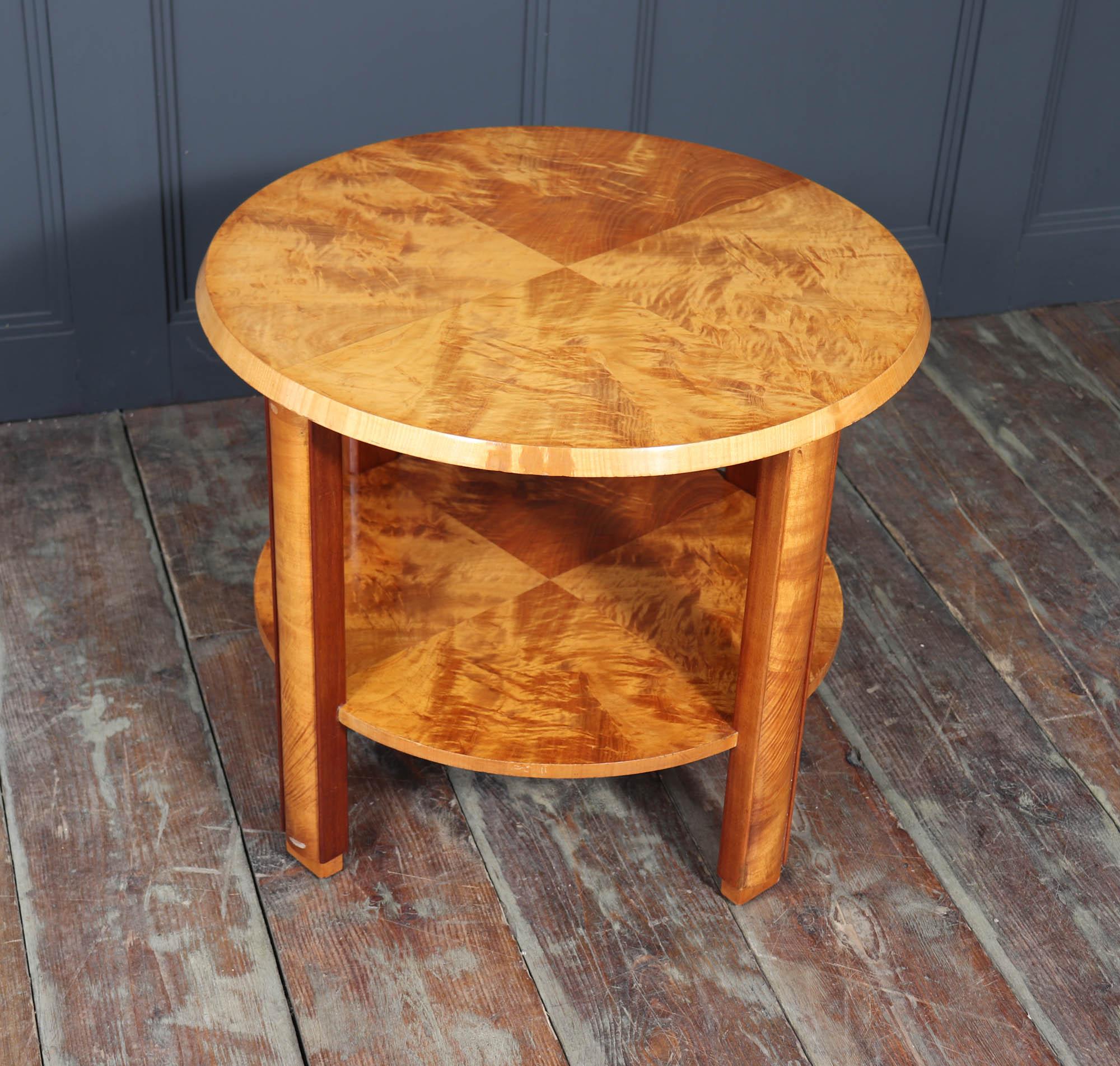 English Art Deco two tier Coffee Table in Maple 9