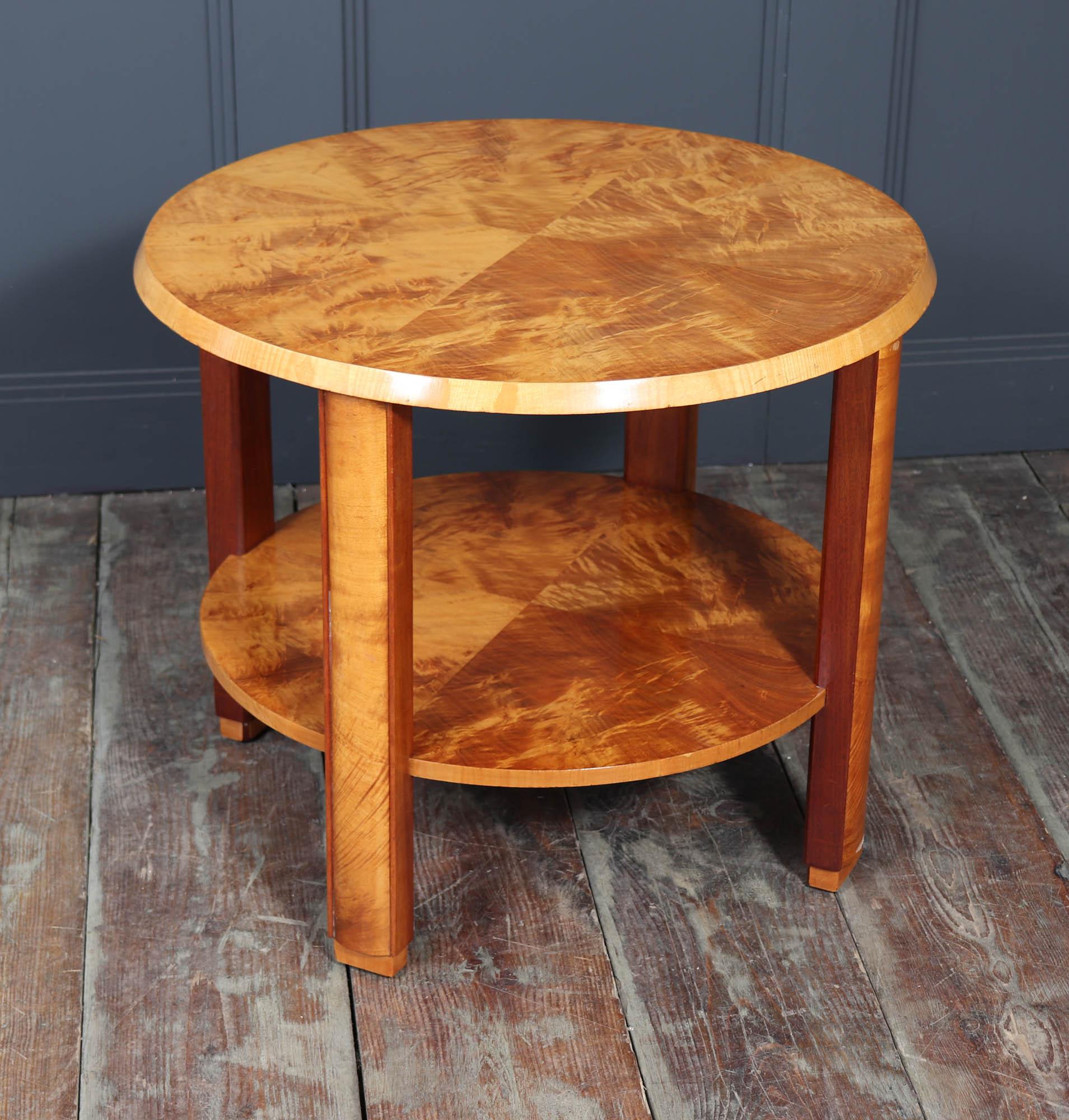 Mid-20th Century English Art Deco two tier Coffee Table in Maple