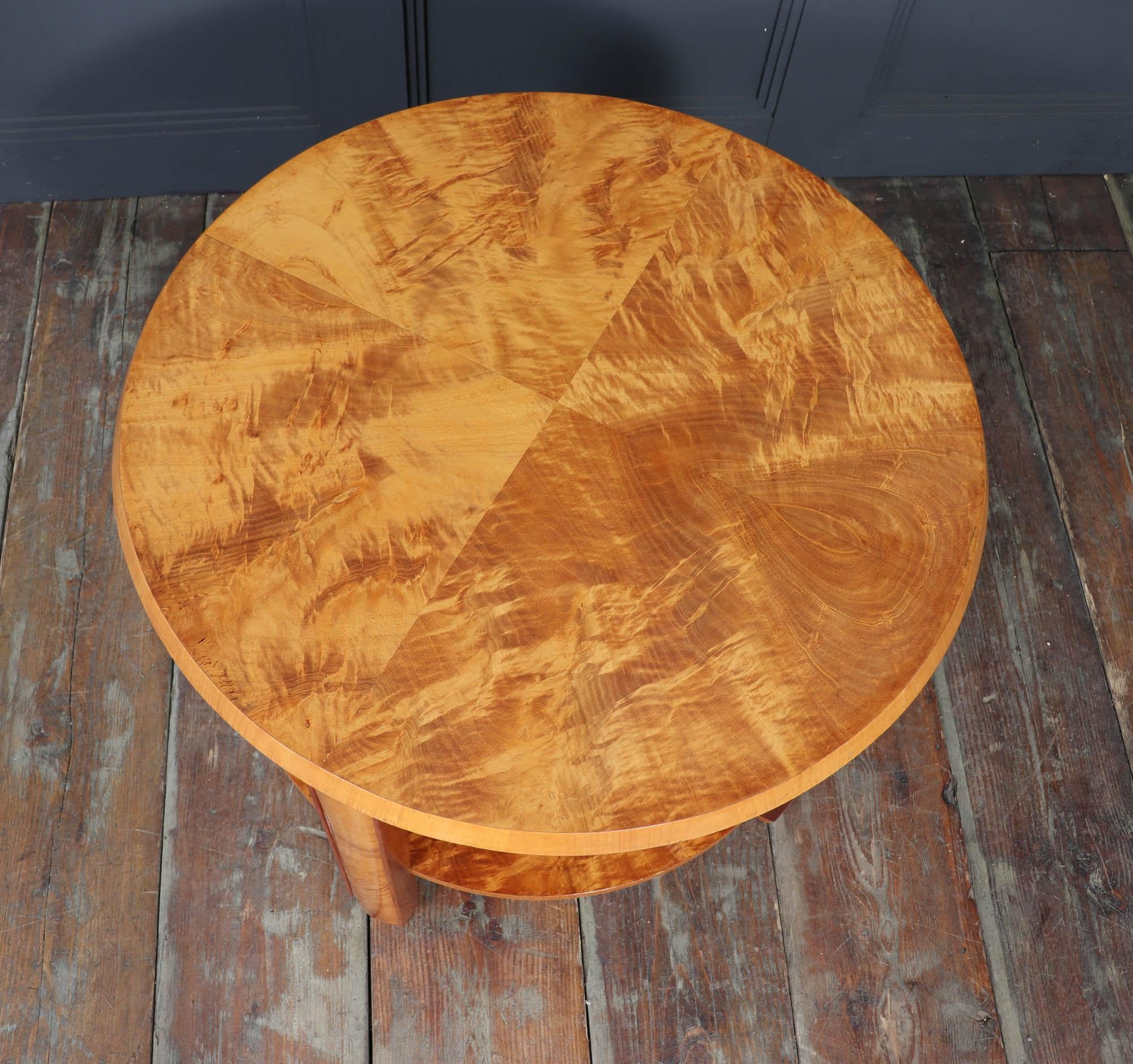 English Art Deco two tier Coffee Table in Maple 1